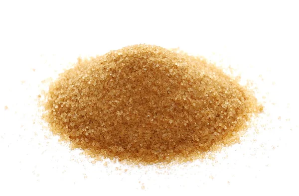 Pile brown sugar isolated on white background, sugarcane — Stock Photo, Image