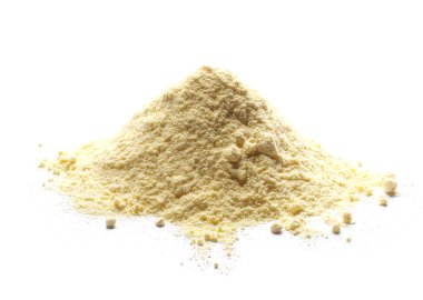 Mısır unu beyaz arka plan üzerinde izole kazık