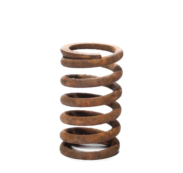 Old rusty metal spring isolated on white background — Stock Photo, Image