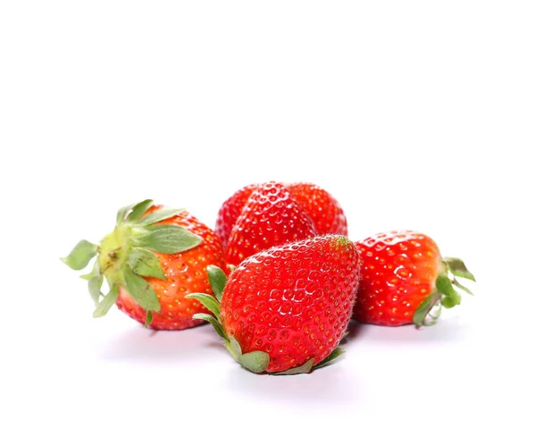 Fresh strawberries isolated on white background — Stock Photo, Image