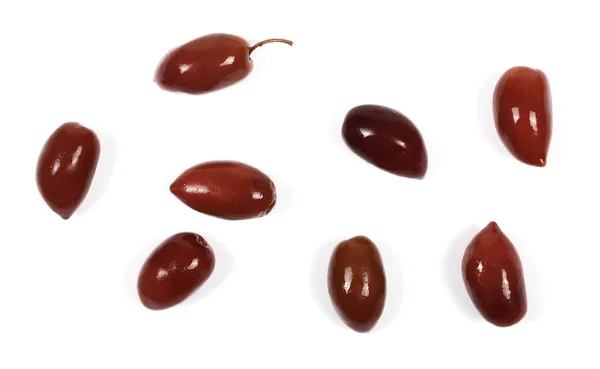 Black olives isolated on white background — Stock Photo, Image