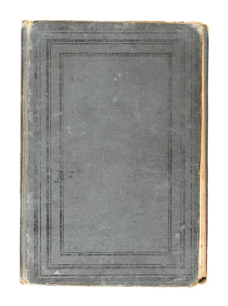 Livro de capa cinza velho isolado sobre branco — Fotografia de Stock