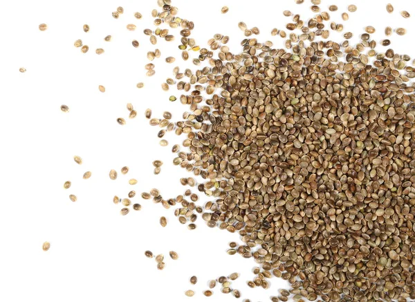 Hemp seeds isolated on white background — Stock Photo, Image