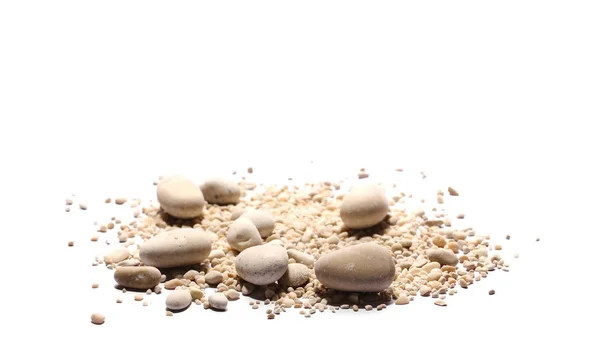 Gramada de nisip izolat pe fundal alb — Fotografie, imagine de stoc