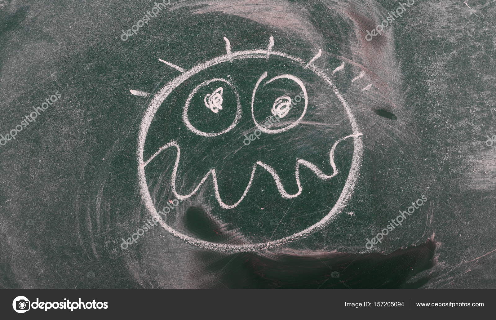 Dizzy face, emoji on chalkboard, blackboard texture Stock Photo by ©dusan964 157205094