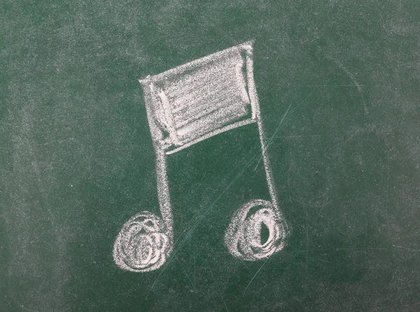 Kara tahta, blackboard doku üzerinde müzik notası — Stok fotoğraf