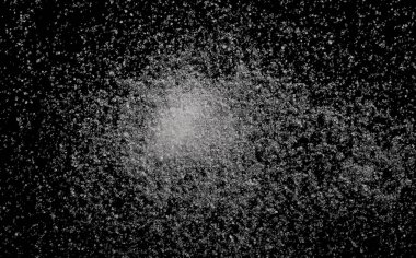 Beyaz şeker closeup izole siyah arka plan ve doku, üstten görünüm