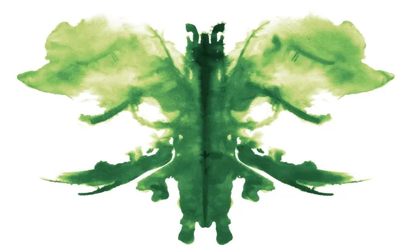 Foto de color prueba Rorschach tinta aislada sobre fondo blanco —  Fotos de Stock