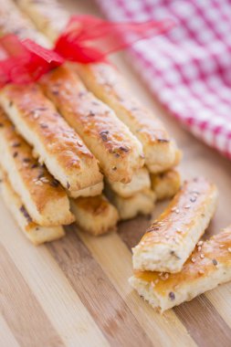 Tuzlu ekmek sopa susam ve keten tohumu yeni Y için hazırlanan