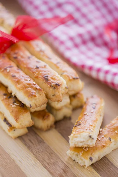 Tuzlu ekmek sopa susam ve keten tohumu yeni Y için hazırlanan