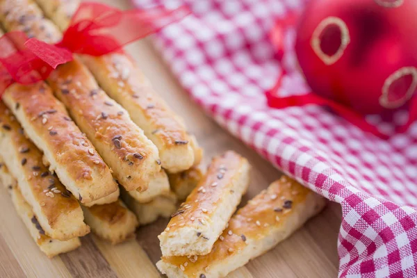 Tuzlu ekmek sopa susam ve keten tohumu yeni Y için hazırlanan