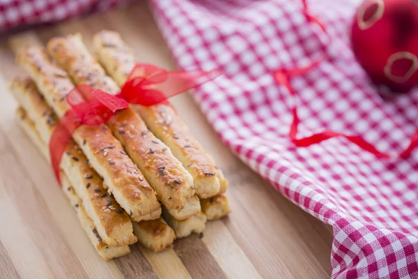 Tuzlu ekmek sopa susam ve keten tohumu yeni Y için hazırlanan