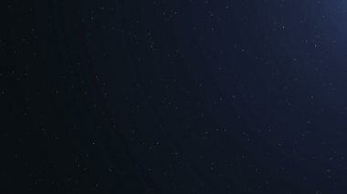 Mavi Lens Flare ile siyah arka plan üzerinde yuvarlanan 3d toz parçacıklarının animasyon. HD kararlılık.