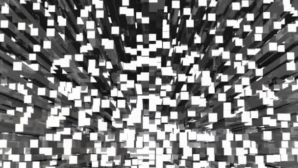 Animated Looping Monochrome Abstract Background Rectangular Reflective Blocks 1920X1080 Seconds — Stock Video