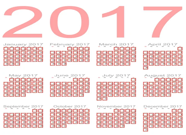 Calendário para 2017 — Fotografia de Stock