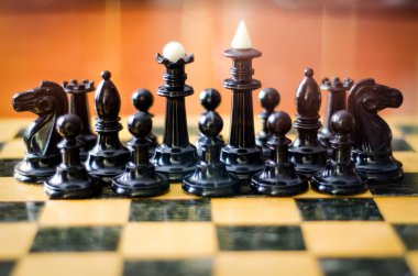 bir satranç figürleri