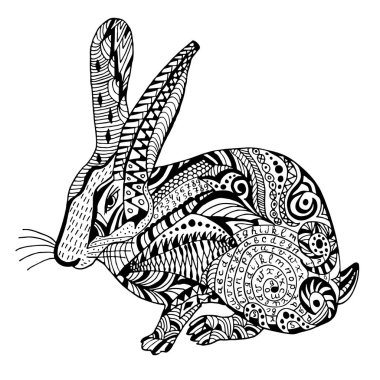 Kabataslak vektör çizim tavşan el çekilmiş. 