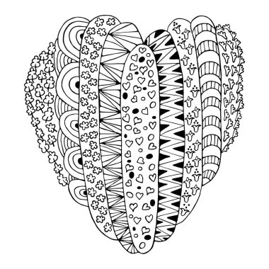 Kalp el taslağı vektör çizim çekilmiş. 