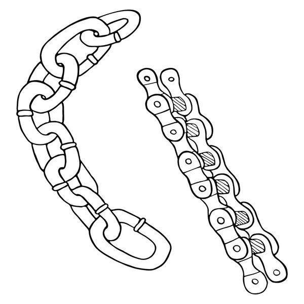 Рисунок вектора цепи вручную . — стоковый вектор