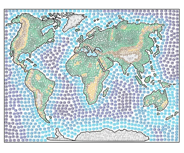 手描きスケッチ世界地図はベクトル イラストです。落書きグラフィック — ストックベクタ