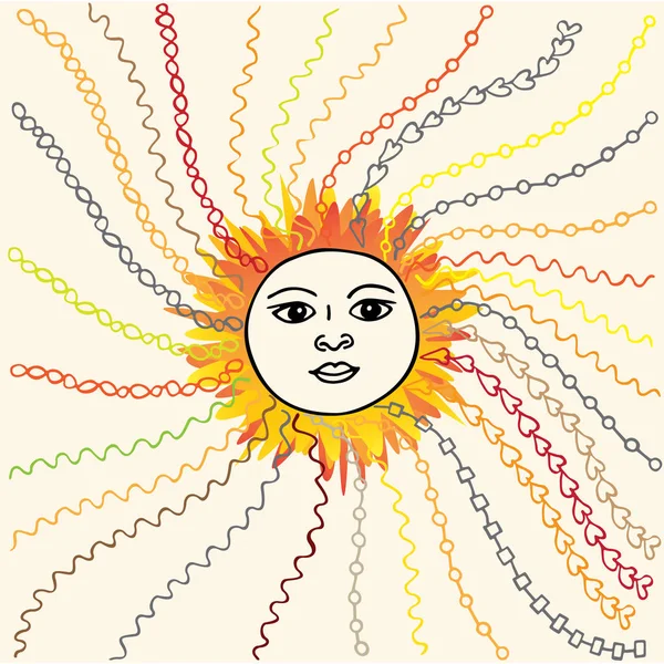 Sun Hand drawn sketched vector illustration. — Stock Vector