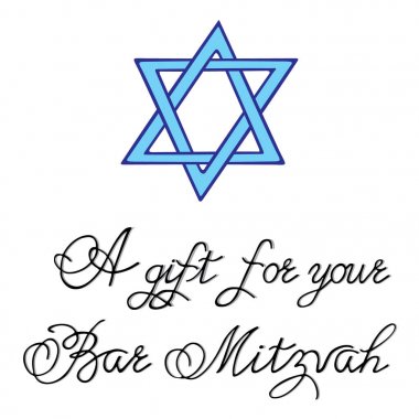 Davut'un yıldızı Bar Mitzvah tebrik ve yazı