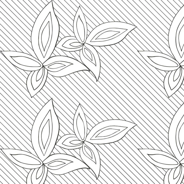 White leaves hand drawn pattern. — Stock Vector