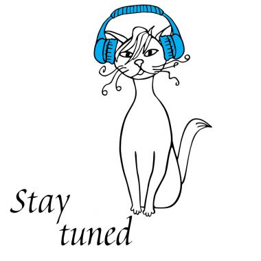 Kedi elle konaklama ile çizilmiş yazı ayarlanmış. Doodle grafiği