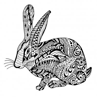 Tavşan elle çizilmiş doodle graghic