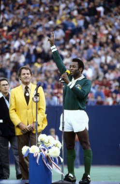 Pele and last game for New York Cosmos   clipart