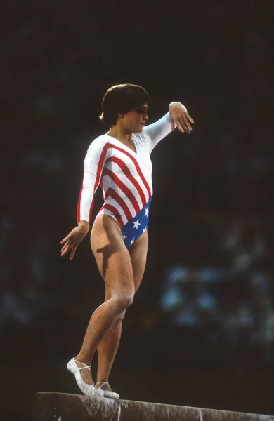 Mary lou retton 1984 olympische Spiele. — Stockfoto