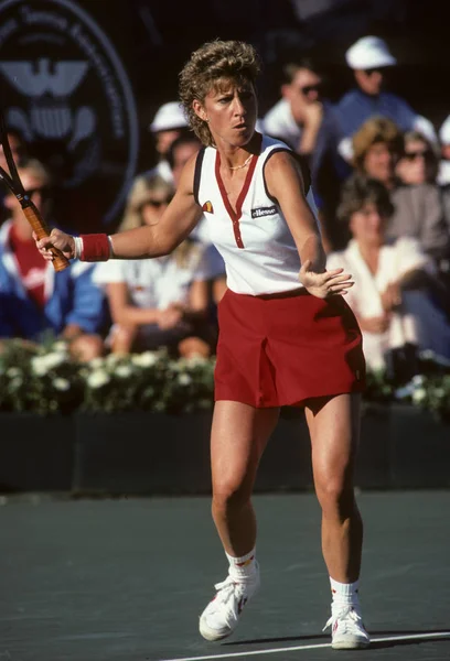 Tennis legend Chris Evert in game — Stock Photo, Image