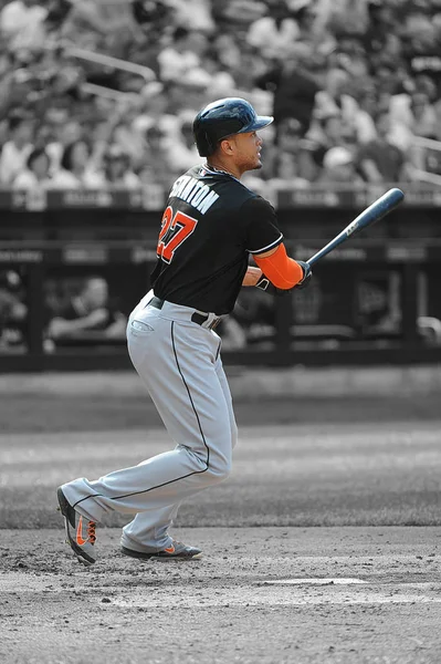 Giancarlo Staton Miami Marlins Home-Run — Stok fotoğraf