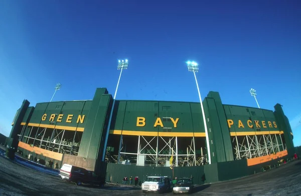Основне поле Lambeau з Green Bay Packers. — стокове фото