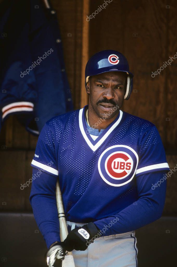 Andre Dawson of the Chicago Cubs getting ready for batting practice.
