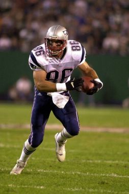 Sıkı son Chris Eitzmann oyun aksiyon againist New England Patriots of New York Jets. New York Jets Newengland vatansever tarafından final skoru 34-17 09/11/00'yenmek için devam etti