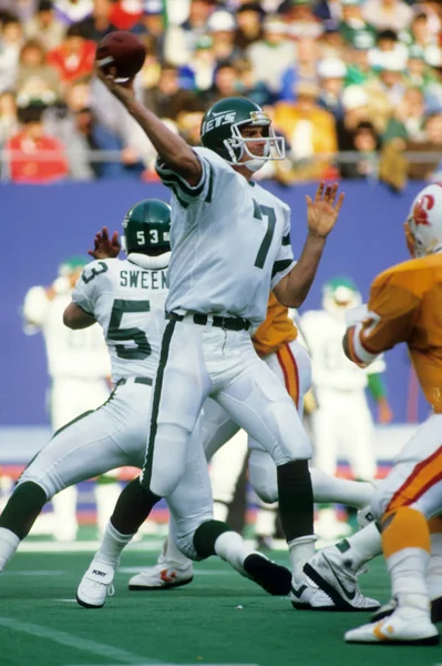 Ken Brien Quarterback Acción Para Los Jets Nueva York —  Fotos de Stock