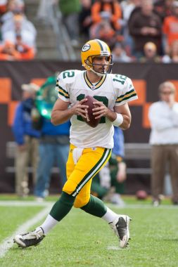  Aaron Rodgers oyun kurucu, Green Bay Packers oyunu eylem.