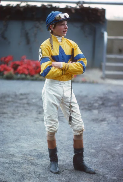 Steve Cauthen Corrida Cavalos Jockey — Fotografia de Stock