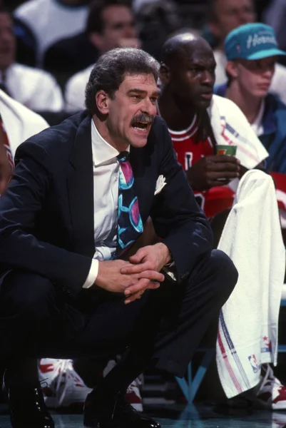 Phil Jackson Coach Voor Chicago Bulls — Stockfoto