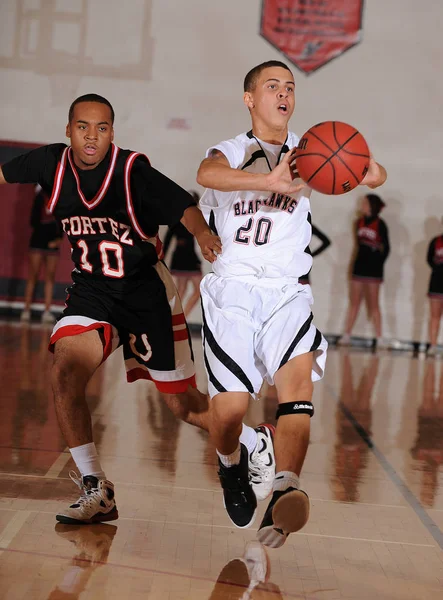 High School Basketball Meninos Jogo Ação Uma Escola Local Arizona — Fotografia de Stock