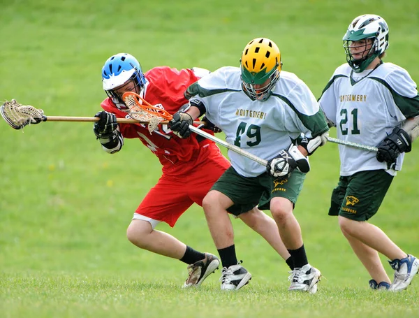 Gioventù Lacrosse Liceo Lacrosse Azione Partite Giocate Nel New Jersey — Foto Stock