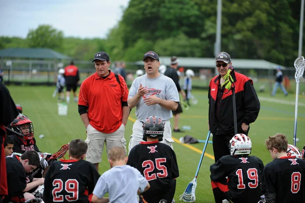 Juventude Lacrosse High School Lacrosse Ação Jogos Disputados Centro Nova — Fotografia de Stock