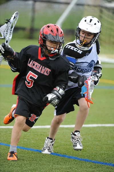 Juventude Lacrosse High School Lacrosse Ação Jogos Disputados Centro Nova — Fotografia de Stock