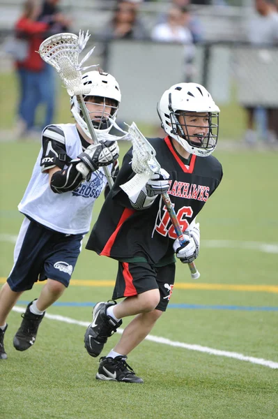 Juventude Lacrosse High School Lacrosse Ação Jogos Disputados Centro Nova — Fotografia de Stock