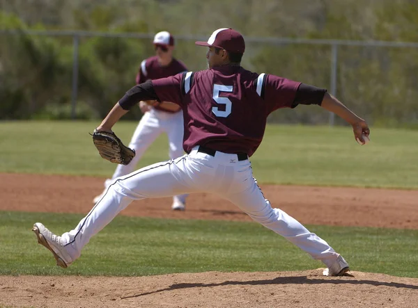 High School Baseball Játék Akció Játszik East Valley Gilbert Arizona — Stock Fotó