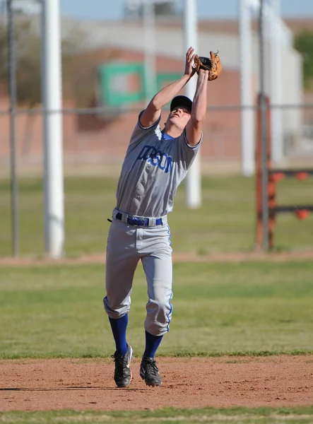 High School Baseball Game Action Being Played East Valley Gilbert — Stock Photo, Image