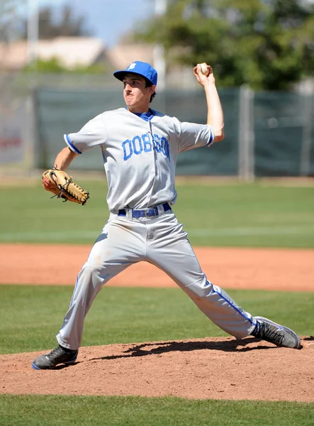 High School Baseball Gry Akcji Odtwarzane East Valley Gilbert Arizona — Zdjęcie stockowe