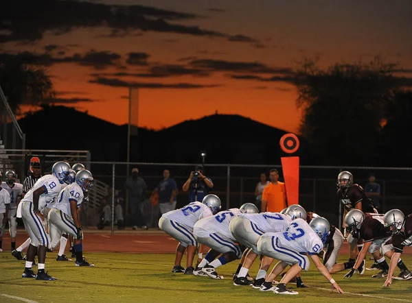 High School Football Game Action Local School Photo Taken Arizona — Stock Photo, Image