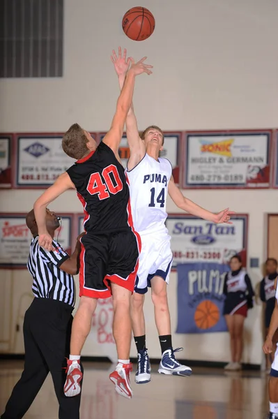 High School Basketball Meninos Jogo Ação Uma Escola Local Arizona — Fotografia de Stock